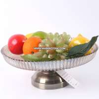 NO P015 Luxury tawny stripe pattern fruit plate for home decoration accessories