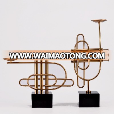 NO H014 European classical Saxophone shape metal candle holder for Bars use