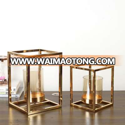 NO H011 Retro square two size candle holder for family  Lighting Decoration