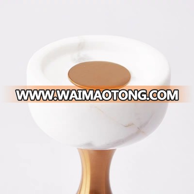 NO H019 marble white simple candle holder for home dining decor