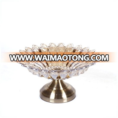 NO P020 modern simple Metal Base Delicate petals fruit plate of factory sale