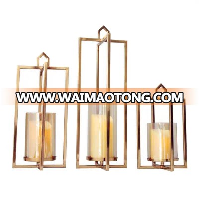 NO HO16 Metal glass storm lantern candle holder for living decor use